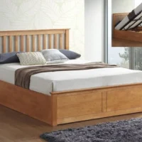 Bedmaster Malmo Oak Wooden Ottoman Bed Frame - 5ft King Size