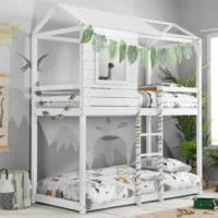 Birlea Adventure White Wooden Bunk Bed Frame - 3ft Single
