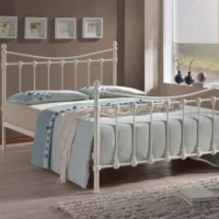 Time Living Florida Ivory Metal Bed Frame - 5ft King Size