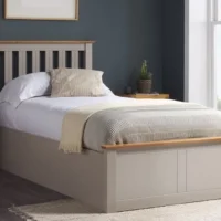 ASC Sydney Pearl Grey Wooden Ottoman Bed Frame - 3ft Single