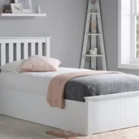ASC Sydney White Wooden Ottoman Bed Frame - 5ft King Size