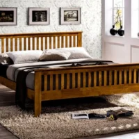 Time Living Turin Honey Oak Wooden Bed Frame - 5ft King Size