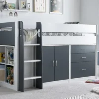 Bedmaster Lacy Grey and White Mid Sleeper Bed Frame - 3ft Single