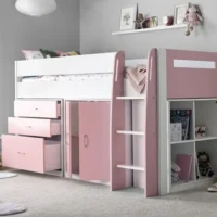 Bedmaster Lacy Pink Mid Sleeper Bed Frame - 3ft Single