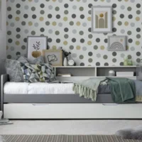Bedmaster Tyler Grey and White Wooden Guest Bed Frame - 3ft Single