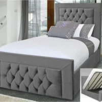 ASC Harley Fabric Ottoman Bed Frame - 6ft Super King Size