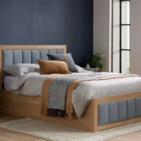 Birlea Belmont Ottoman Grey and Oak Wooden Bed Frame - 5ft King Size