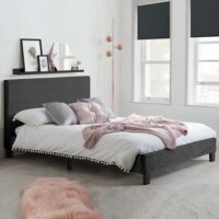 Beano Fabric King Size Bed In Black Crushed Velvet