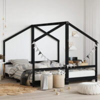 Arnold 90x190cm Kids Wooden Double Sided Daybed Frame In Black