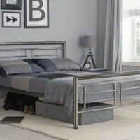 ASC Maya Chrome and Nickel Metal Bed Frame - 4ft6 Double