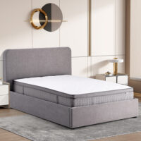 Ascot Fabric Ottoman Storage Double Bed In Grey