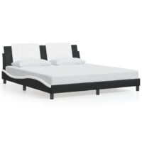Attica Faux Leather Super King Size In Black And White