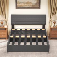 Divan Base Bed Frame With Headboard - No Mattress, No Storage, King (150x200cm)