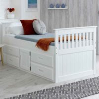 Belcourt Wooden Children Bed With 4 Drawers In White