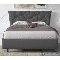 Berkeley Fabric King Size Bed In Steel Grey