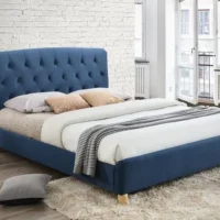 Birlea Brompton Midnight Blue Fabric Bed Frame - 5ft King Size
