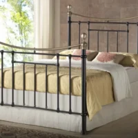 Birlea Bronte Black and Antique Brass Metal Bed Frame - 5ft King Size