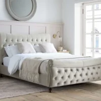 Birlea Copenhagen Stone Fabric Bed Frame - 6ft Super King Size