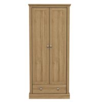 Devan Wooden Wardrobe With 2 Doors And 1 Drawer In Oak