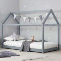 Hamel Wooden Single House Bed In Grey