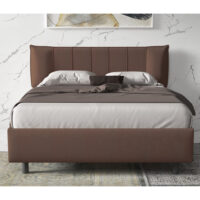 Hugo Fabric King Size Bed In Brown