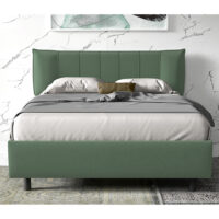 Hugo Fabric King Size Bed In Sage Green