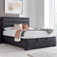 Kirkland Fabric Ottoman Storage King Size Bed In Slate