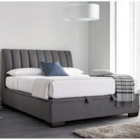 Liberty Fabric Ottoman Storage King Size Bed In Elephant Grey