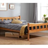 Miami - Double - Antique Solid Pine Wooden Bed Frame - 4ft6 - Happy Beds