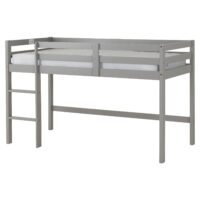 Pavia Wooden Mid Sleeper Children Bed With Ladder In Slate Grey
