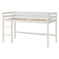 Pavia Wooden Mid Sleeper Children Bed With Ladder In White