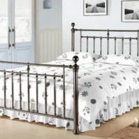 Time Living Alexander Black Nickel Metal Bed Frame - 5ft King Size