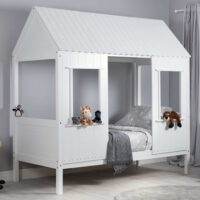 Trenton Wooden Single Bed In White