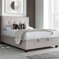 Walker Velvet Ottoman Storage King Size Bed In Clay