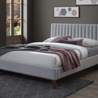 Time Living Albany Light Grey Fabric Bed Frame - 4ft6 Double