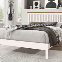 Time Living Ascot White and Oak Wooden Bed Frame - 5ft King Size