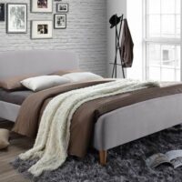 Time Living Geneva Light Grey Fabric Bed Frame - 5ft King Size