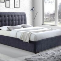 Time Living Hamilton Dark Grey Fabric Bed Frame - 4ft6 Double