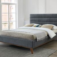 Time Living Mayfair Dark Grey Fabric Bed Frame - 4ft6 Double