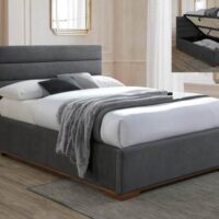 Time Living Mayfair Dark Grey Fabric Ottoman Bed Frame - 4ft6 Double