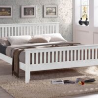 Time Living Turin White Wooden Bed Frame - 4ft6 Double