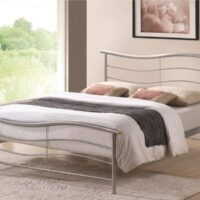 Time Living Waverley Silver Metal Bed Frame - 4ft6 Double