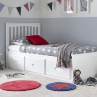 Bedmaster Quest 3 Drawer White Wooden Bed Frame - 3ft Single
