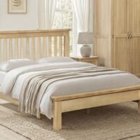 ASC Elgin Light Oak Wooden Bed Frame - 4ft Small Double