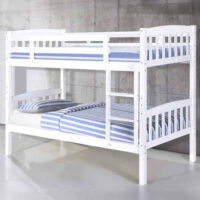 Aeryn Wooden Bunk Bed With Ladder In White