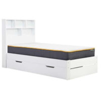 Alafia Wooden Storage Single Bed In White