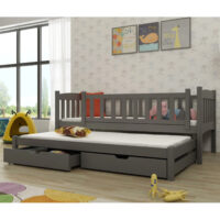 Alcoa Wooden Day Bed With Bonnell Mattress And Trundle In Graphite