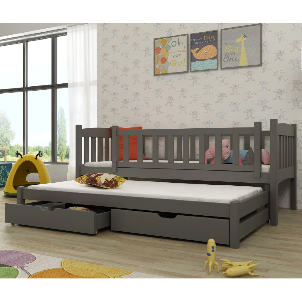 Alcoa Wooden Day Bed Without Mattress And Trundle In Graphite