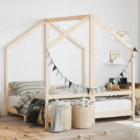 Arnold 70x140cm Kids Wooden Double Sided Daybed Frame In Brown