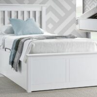 Bedmaster Francis White Wooden Ottoman Bed Frame - 3ft Single